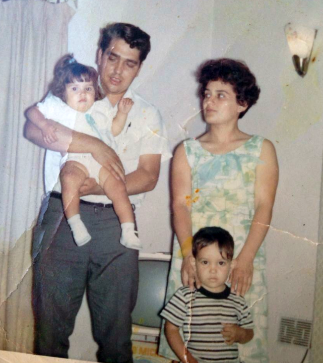 Rafael Becerra and his wife, Carmen, with the reporter's older brother and sister in the mid-1960s.