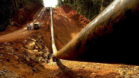 An ExxonMobil pipeline through Cameroon in West Africa in 2003