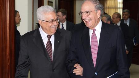 Mitchell meeting with Palestinian Authority President Mahmoud Abbas in 201