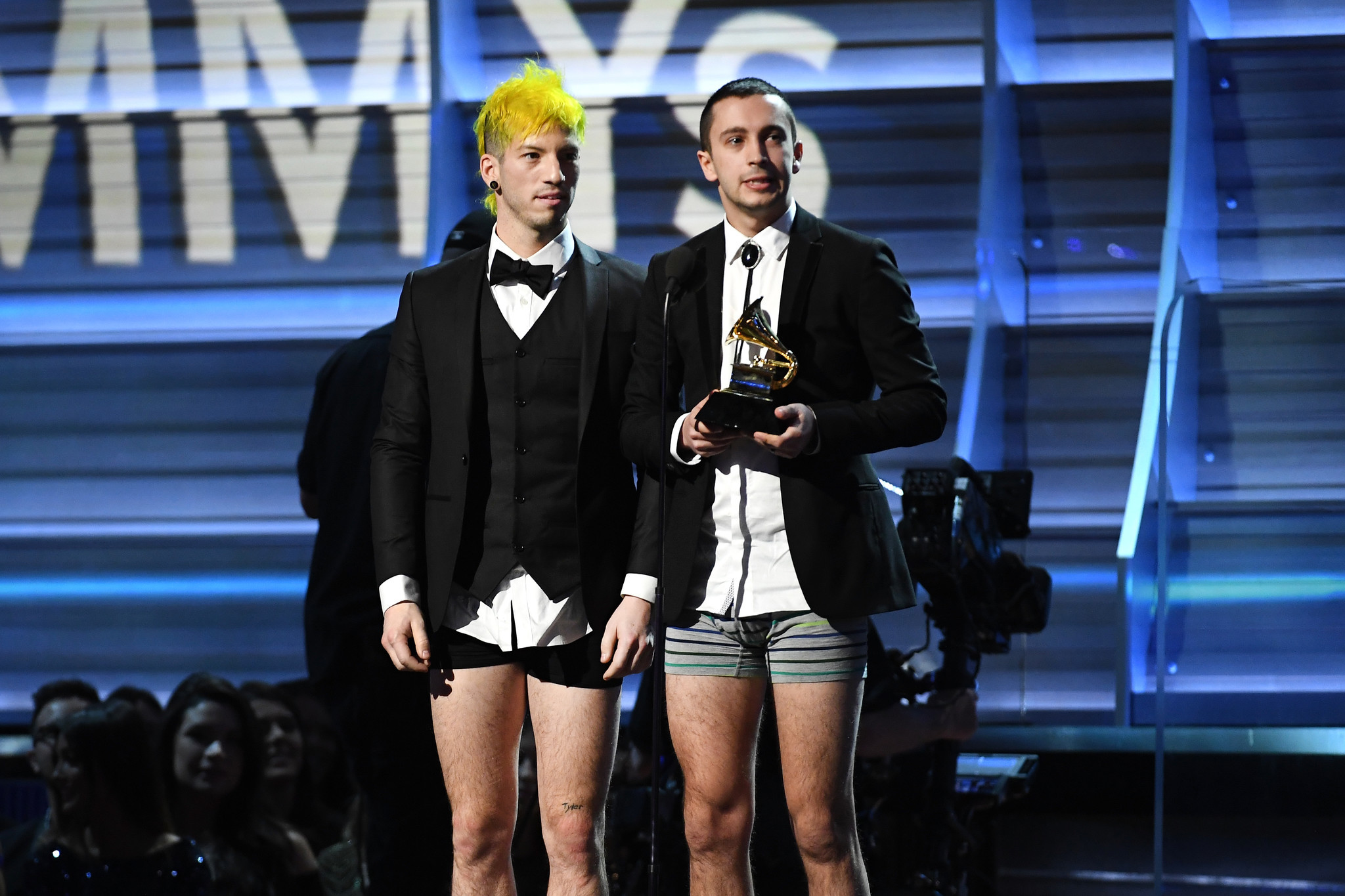 Why did Twenty One Pilots take off their pants? They turned back time, to the good old ...