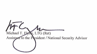 Full text of national security adviser Flynn's resignation letter