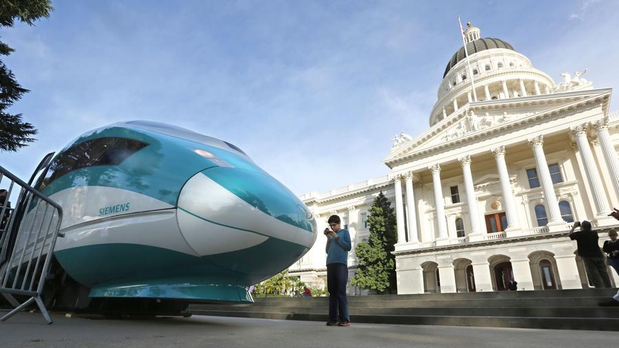 Bullet train as a federal investment sought by California.