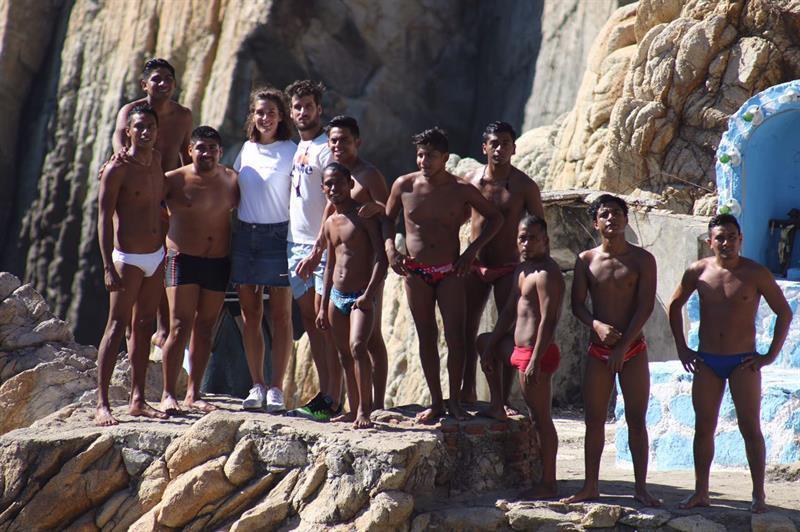 El tenista español Feliciano López visita 'La Quebrada', emblemático sitio de Acapulco