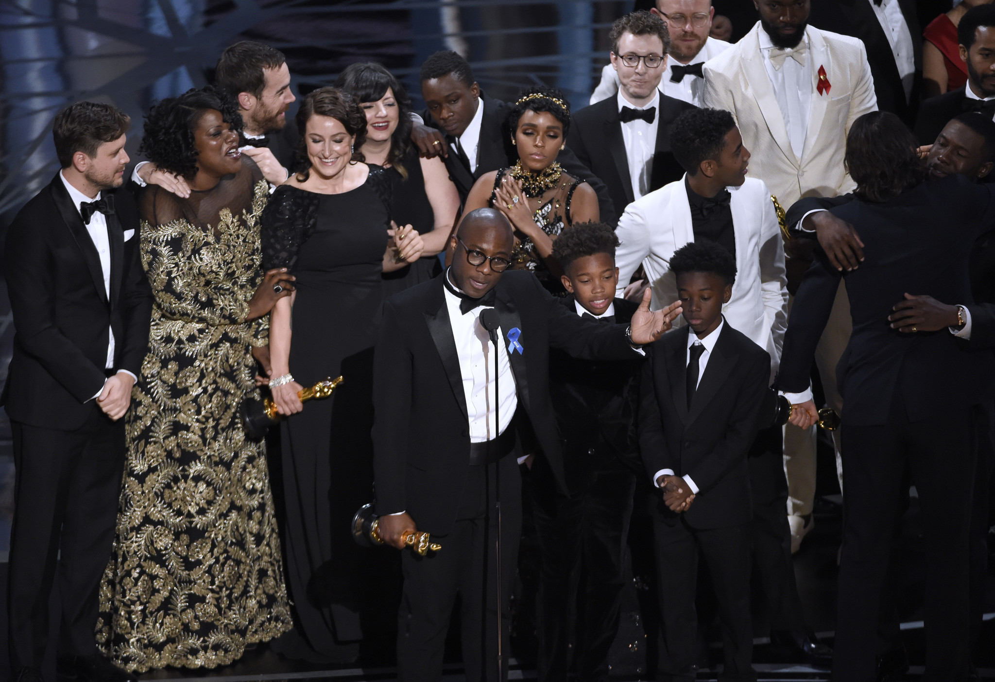 'Moonlight' wins in unprecedented upset during a night of many firsts