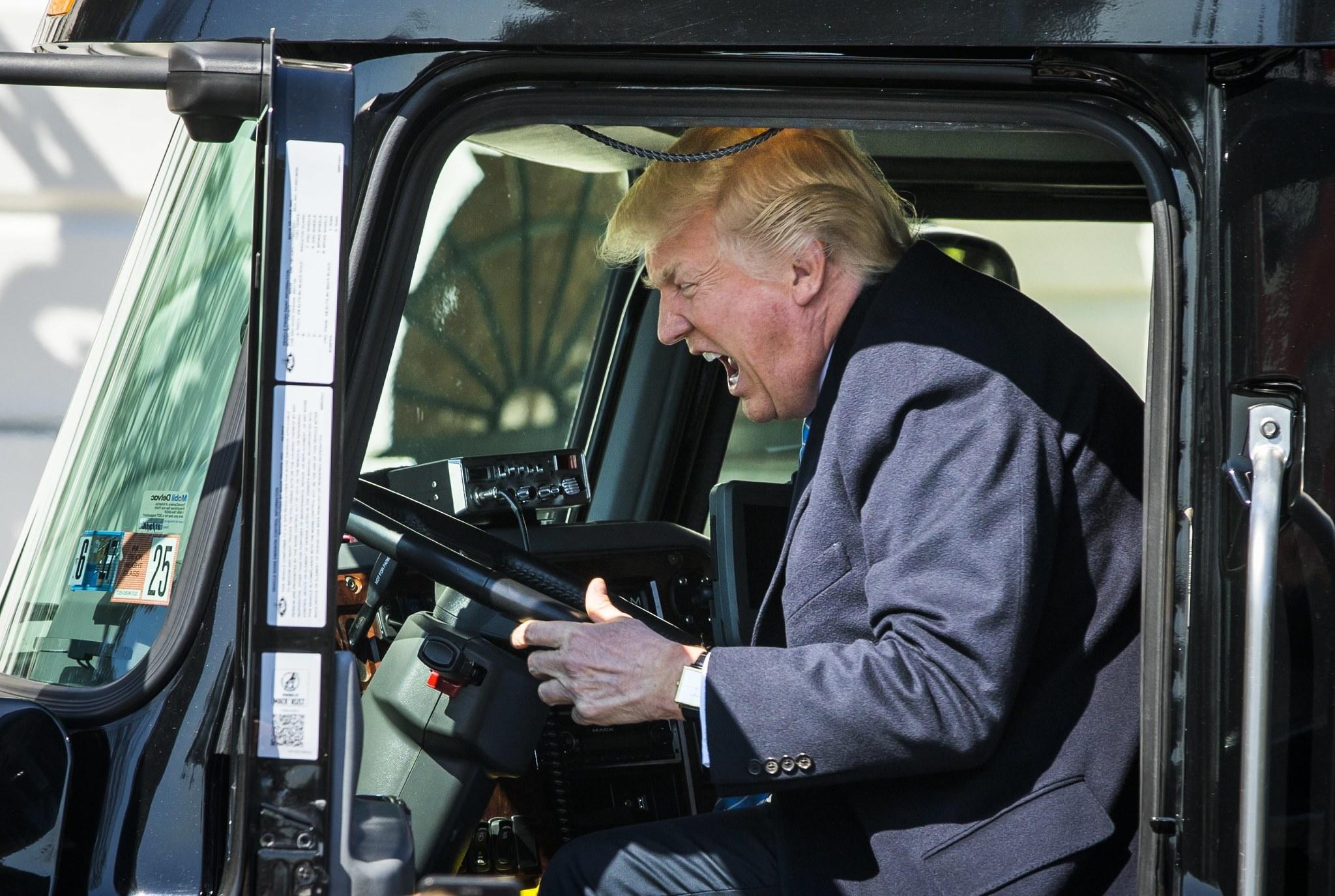 Image result for photo of the president driving a truck