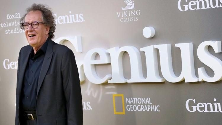 "Genius" star Geoffrey Rush at the Westwood premiere of the National Geographic Channel's series.