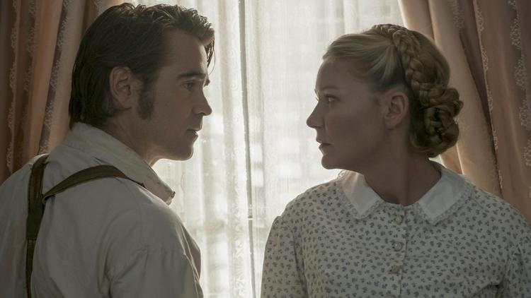 Colin Farrell as John McBurney and Kirsten Dunst as Edwina in "The Beguiled."