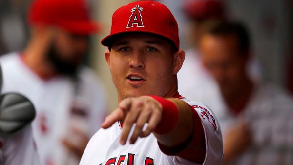 Mike Trout takes batting practice in preparation for rehab assignment