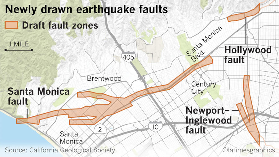 Earthquake fault map