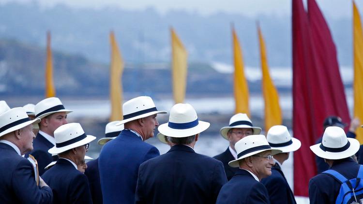 Docents gather for a tour of the grounds during the 2016 Pebble Beach Concours d'Elegance.