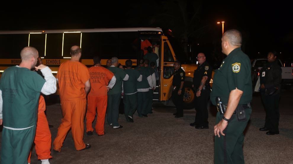 460 inmates evacuated from jail near Key West to Palm Beach County