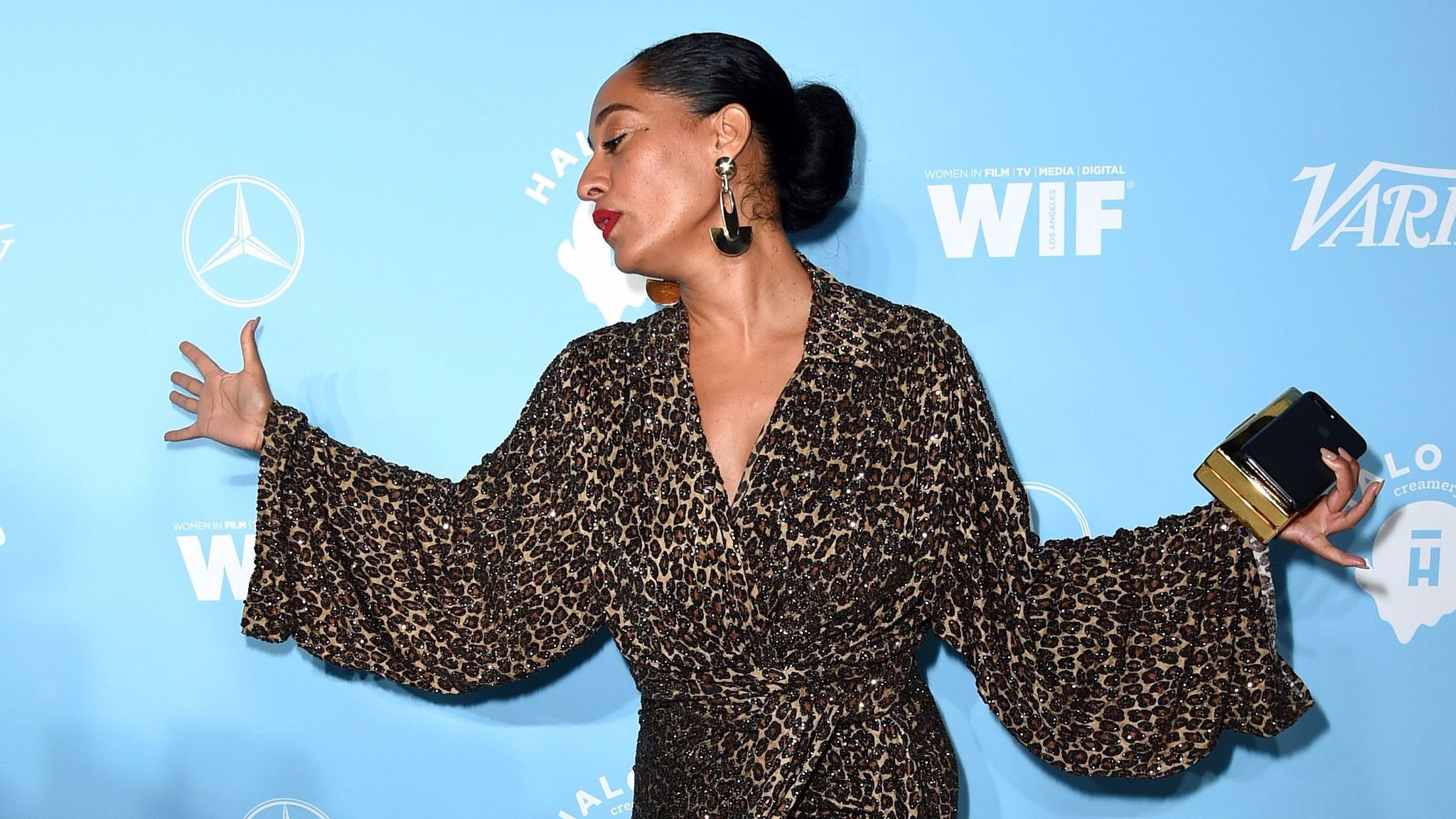 Emmy contender Tracee Ellis Ross is one of the stars at the annual nominees party who shared her thoughts on how Sunday's awards will turn out. (Richard Shotwell / Variety)