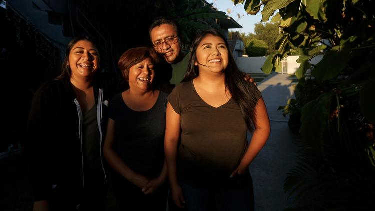 Diana Martinez, left, her parents Bertha Martinez and Victor Soriano, along with sister Brenda Soria
