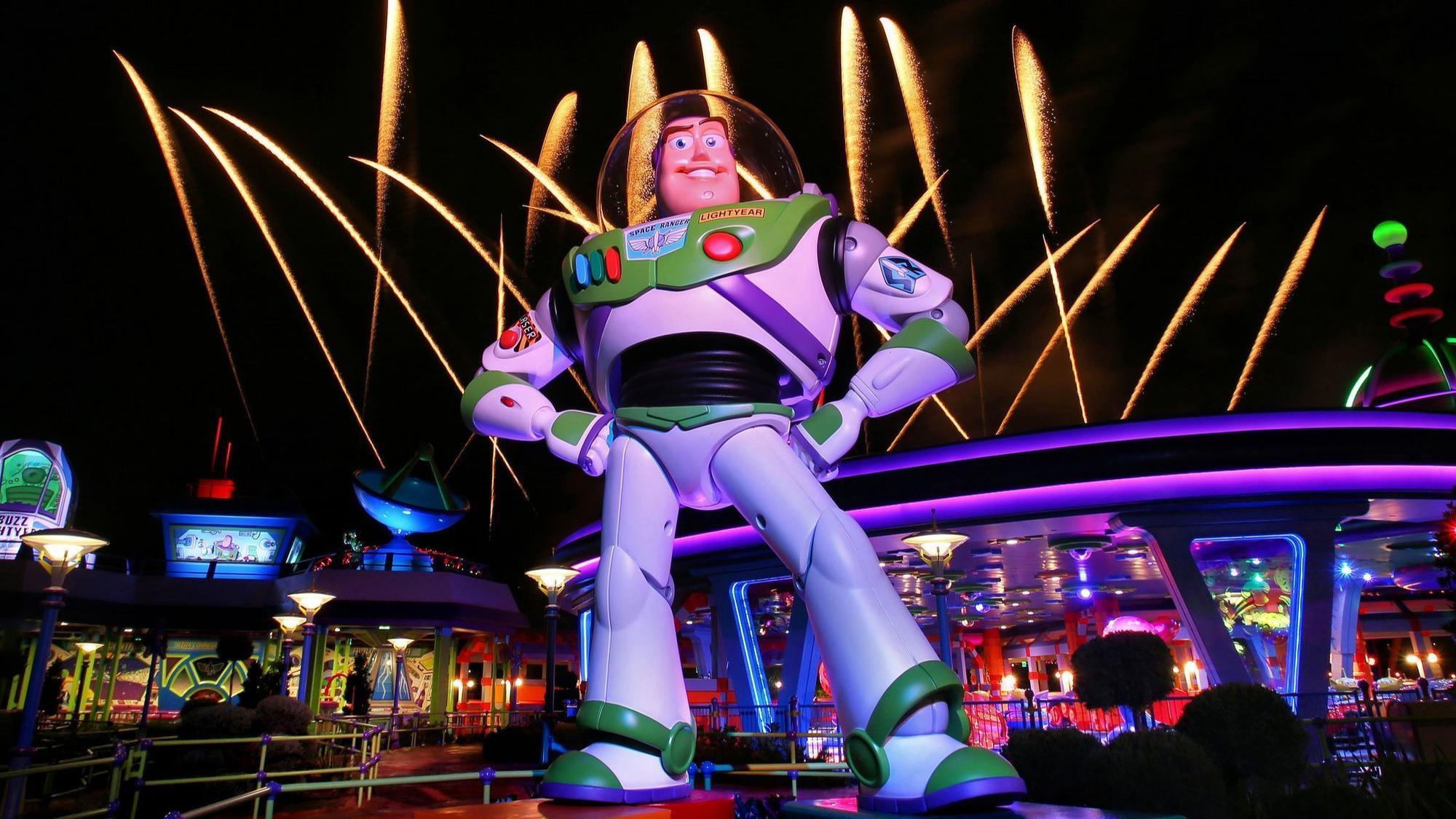Image result for toy story land at night