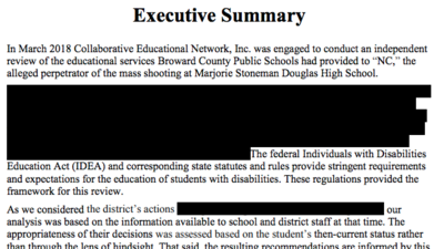 Read the Broward school district's report on the Parkland school shooter