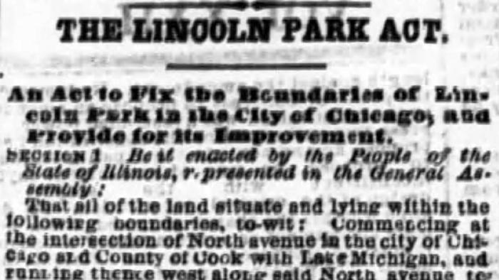 Lincoln Park Act, 1869
