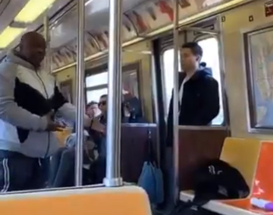SEE IT: Unhinged NYC train commuter sprays Asian man with Febreze, fearing he has coronavirus