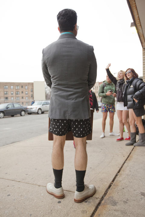 Photo flashback: No pants subway ride Chicago -- Chicago Tribune