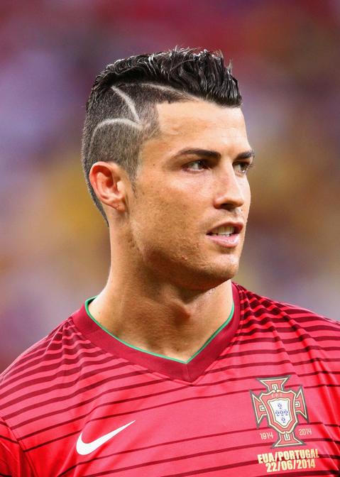 Cristiano Ronaldo New Haircut 2014 World Cup with Shaved Lines