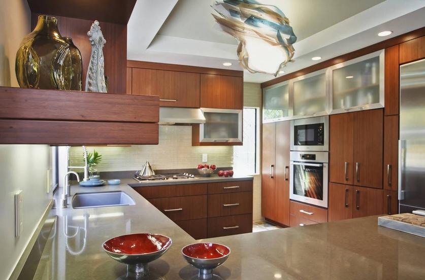 Art Filled Home Gets Kitchen To Match, Slate Gray Countertop Microwave