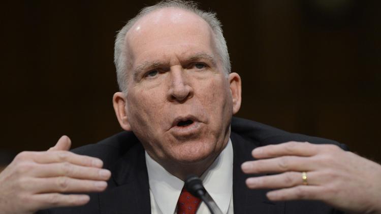 John Brennan responds to a senator's question during his February 2013 confirmation hearings to be director of the CIA. (Michael Reynolds / European Pressphoto Agency)