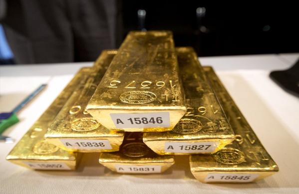A stack of gold bars