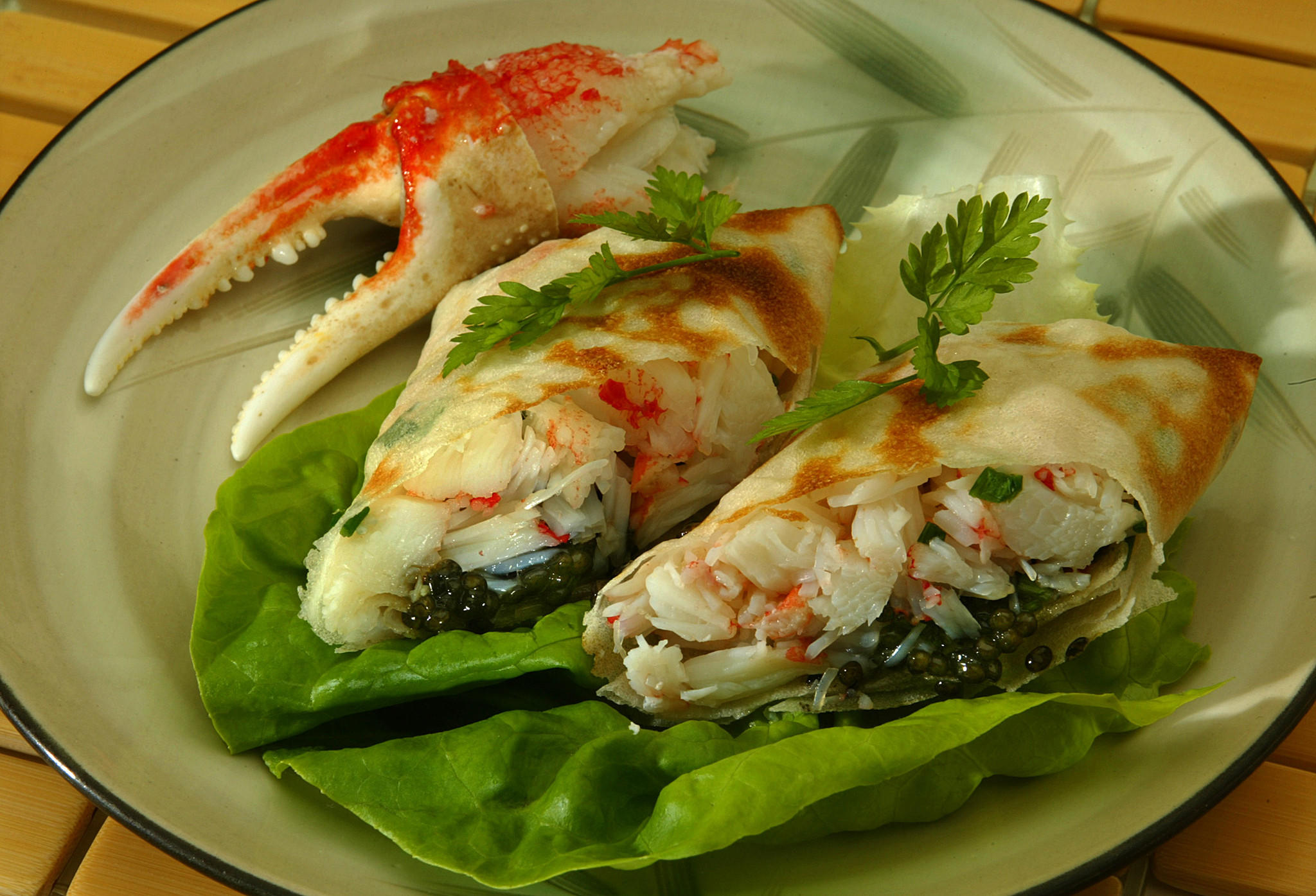 Recipe: Snow-crab rolls with caviar - California Cookbook