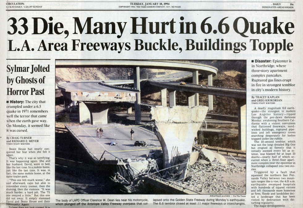 Details about   2 BEST 1994 Los Angeles CALIFORNIA newspapers wth NORTHRIDGE EARTHQUAKE disaster