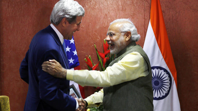 John Kerry and Narendra Modi