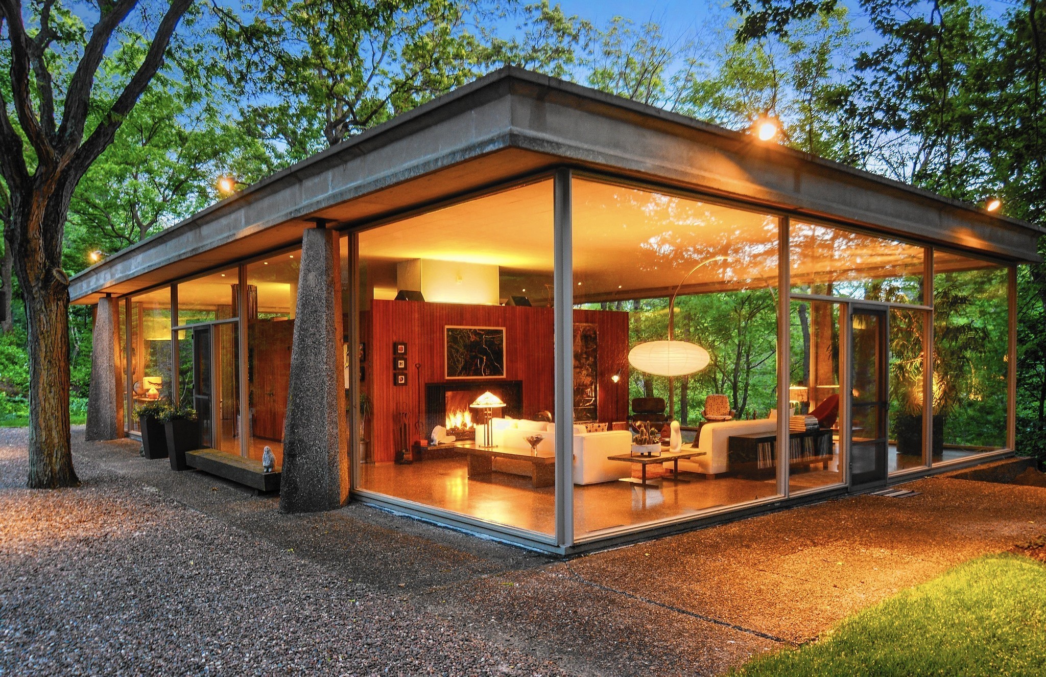 Van der Rohe protege designed glass  house  for sale 