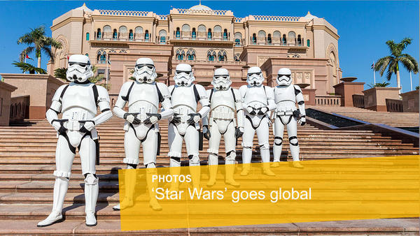 Stormtroopers in front of the Emirates Palace in Abu Dhabi, United Arab Emirates (Twofour54 / EPA)