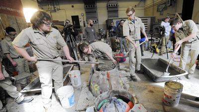 Carroll County Career & Tech students learn to construct oyster reefs