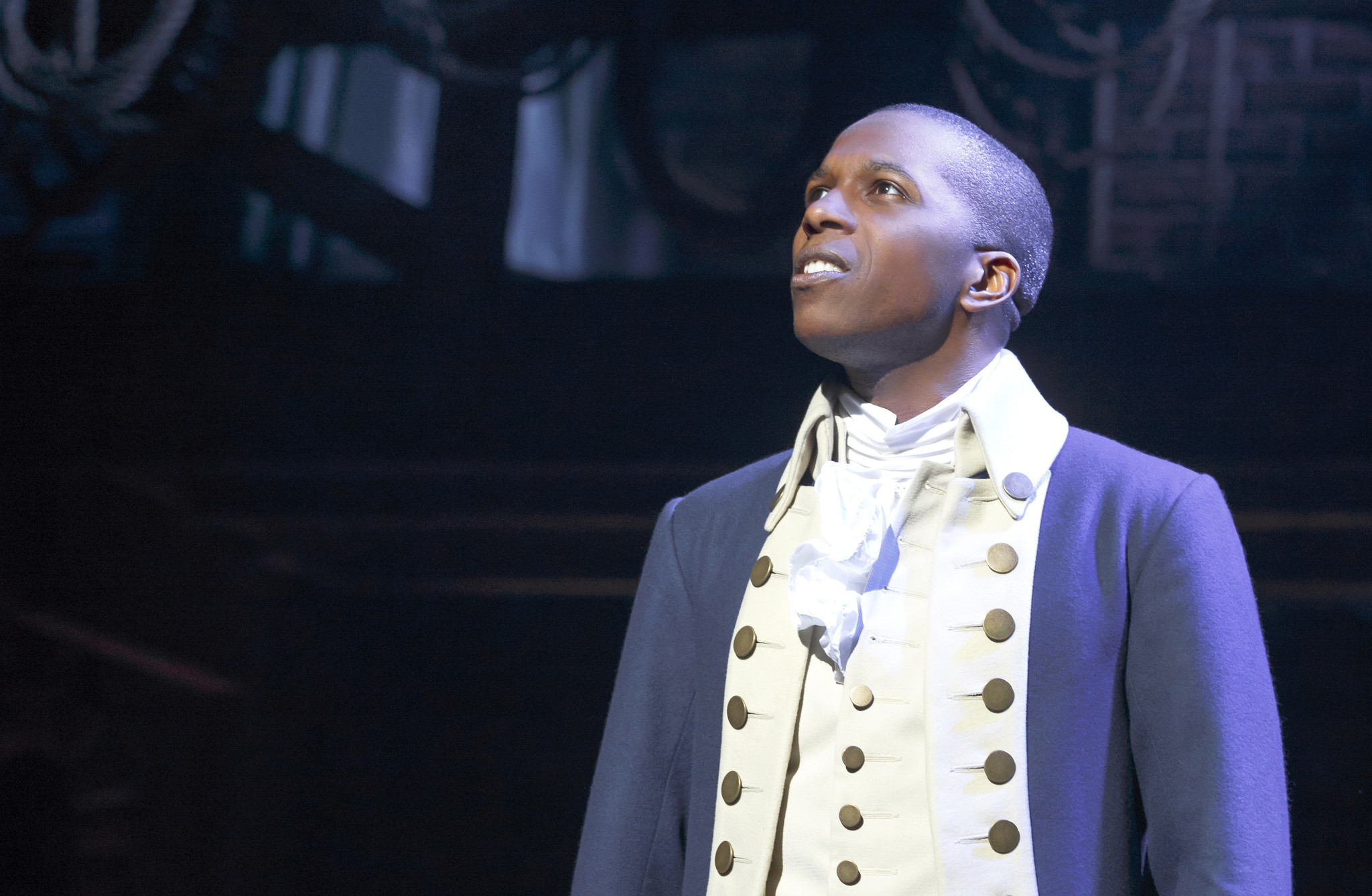 Leslie Odom Jr., nominated for lead actor in a musical for playing Aaron Burr in "Hamilton." (Joan Marcus / Richard Rogers Theatre)