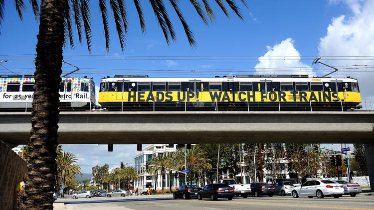 An Expo Line train in Santa Monica