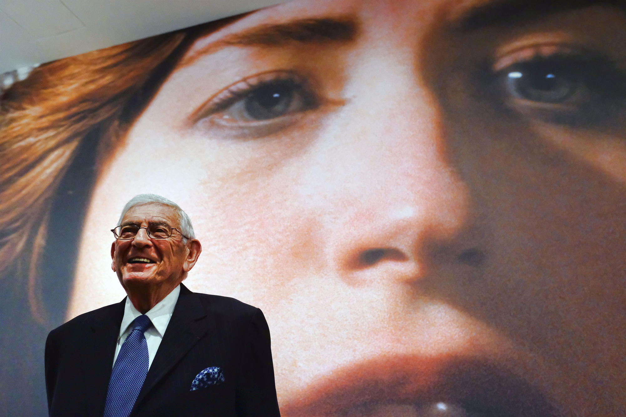Eli Broad speaks during a press preview of the Cindy Sherman exhibition at the Broad Museum on Wednesday.