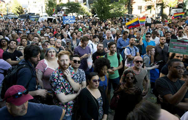 A vigil outside the Stonewall Inn in New York. (Monika Graff / Getty Images)