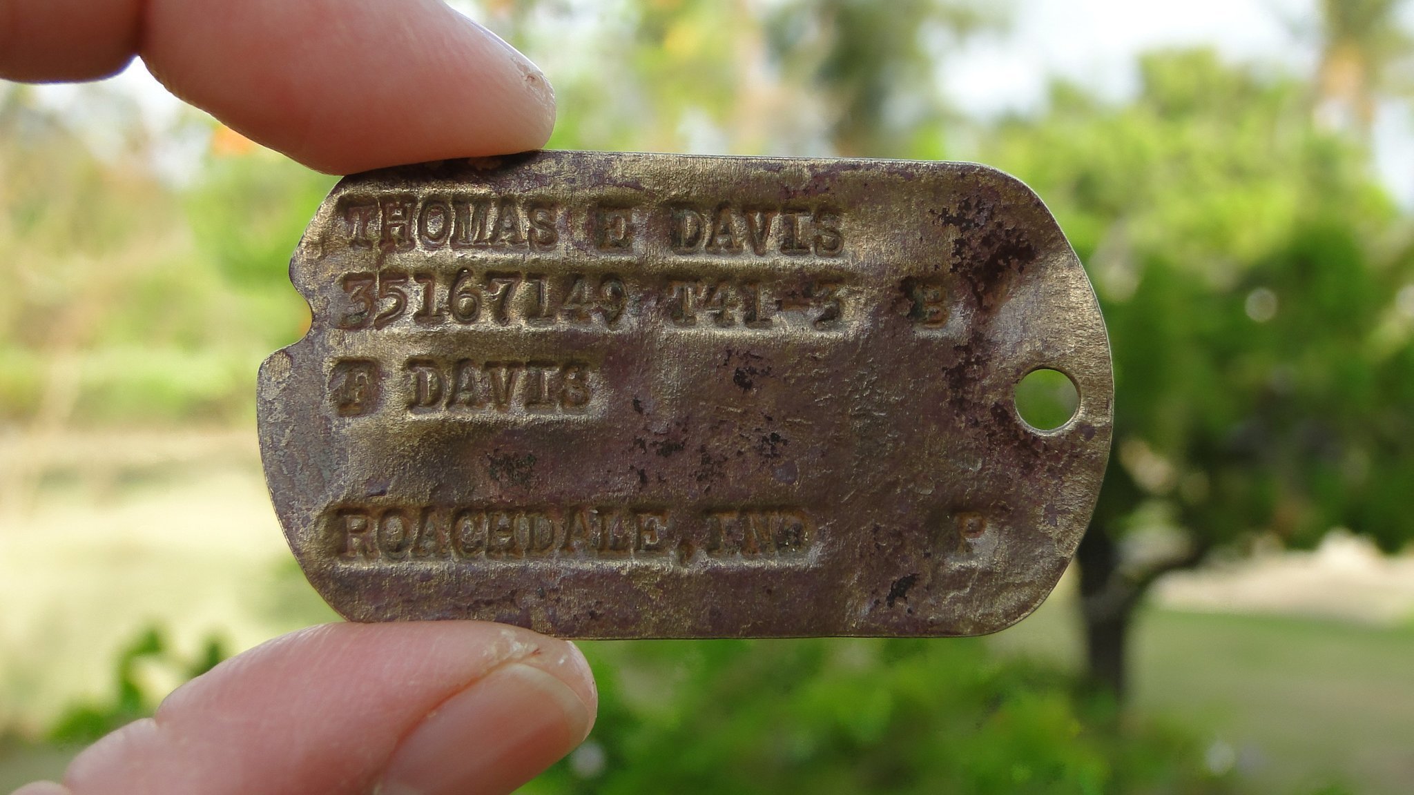 Fallen US WWII hero s Army dog tag found on Pacific island The San 