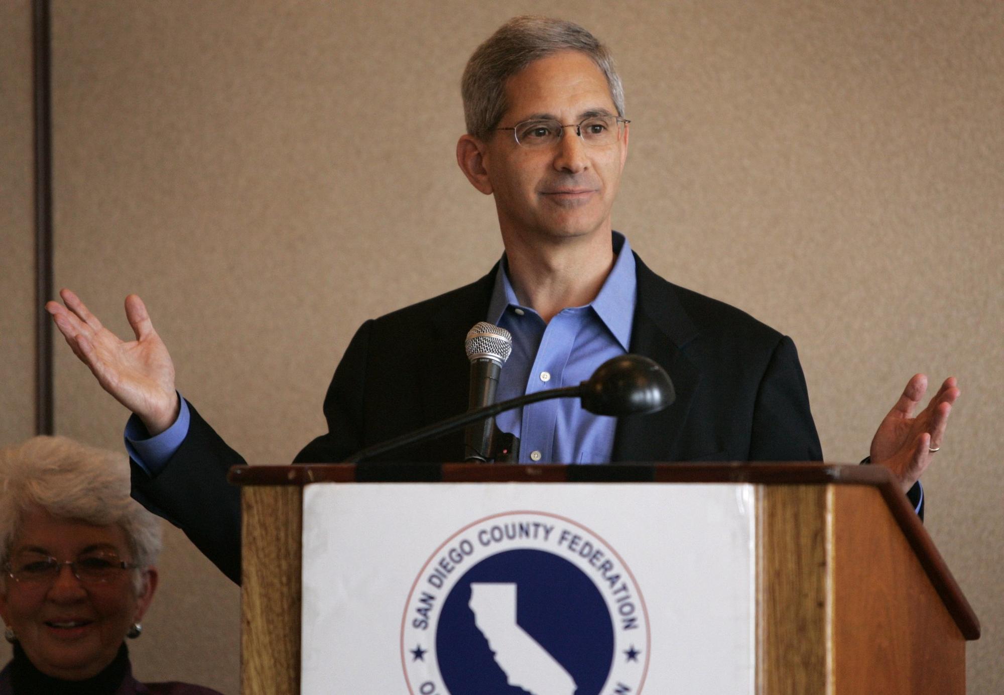 Steve Poizner, the state insurance commissioner and a candidate for governor, addressed the San Diego County Federation of Republican Women in Mission Beach yesterday.