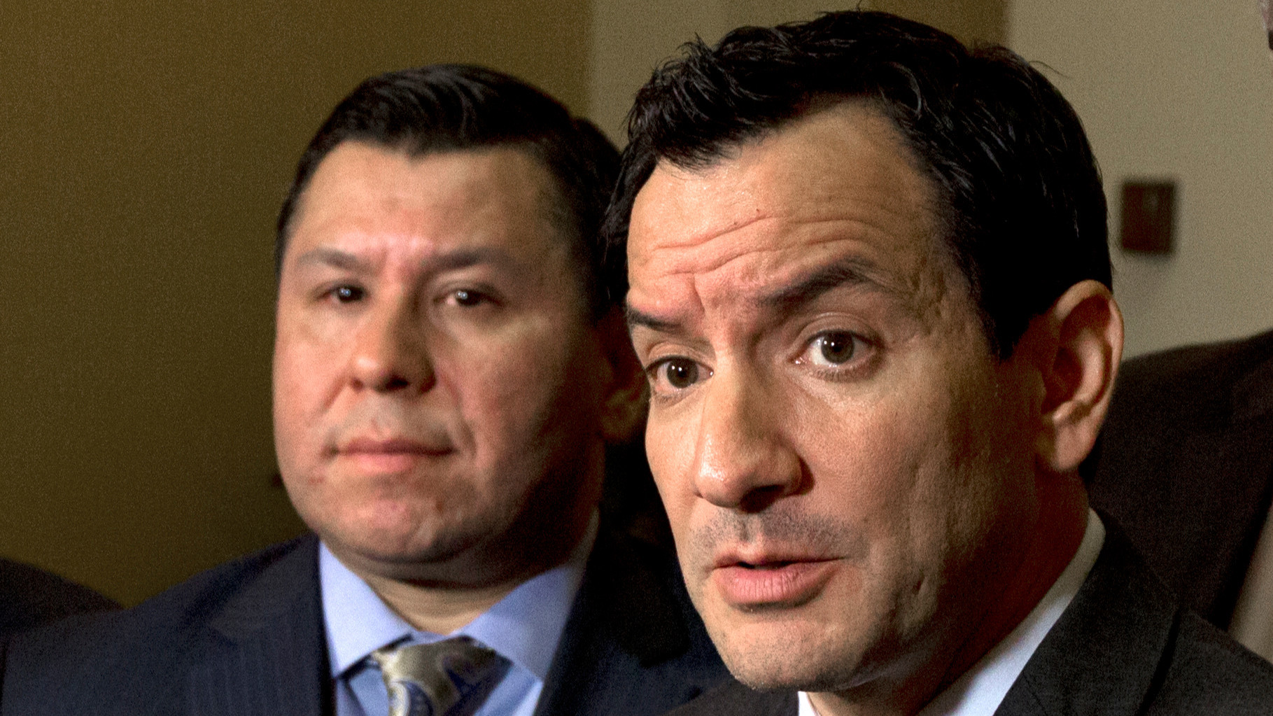 Assemblyman Anthony Rendon (D-Paramount), right, was skeptical climate legislation could pass this year, but ultimately threw his support behind the effort.