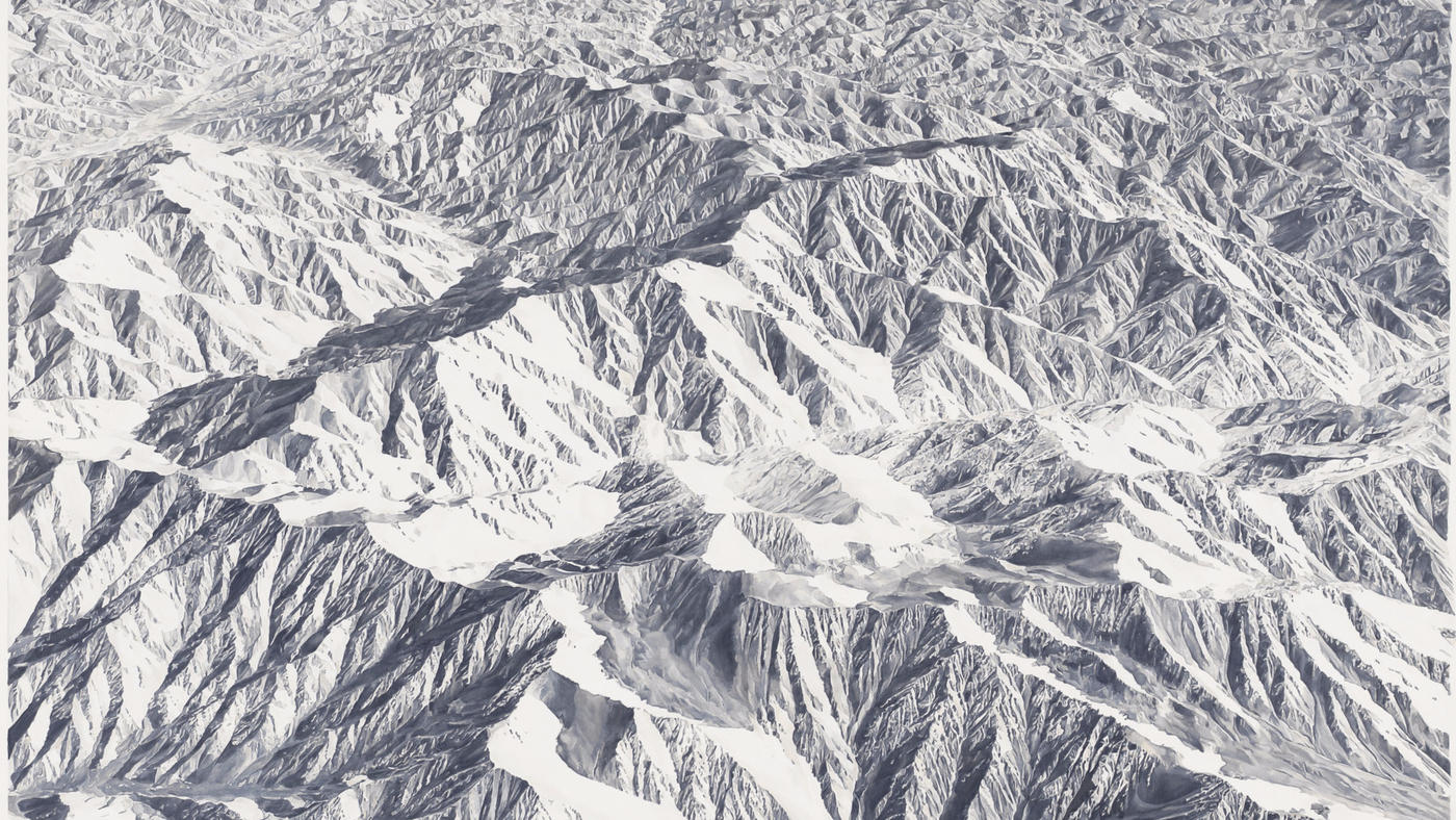 A detail from"Untitled (Mountains 2)," 2011–12, by Toba Khedoori.