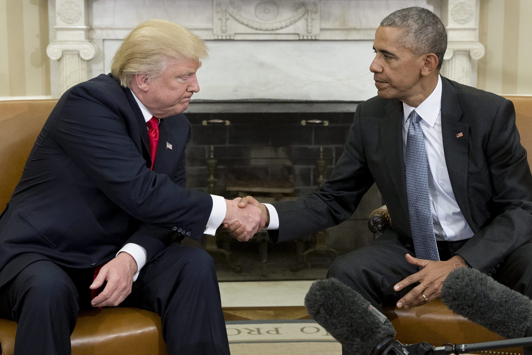 Image result for pictures of Trump and obama in the oval office