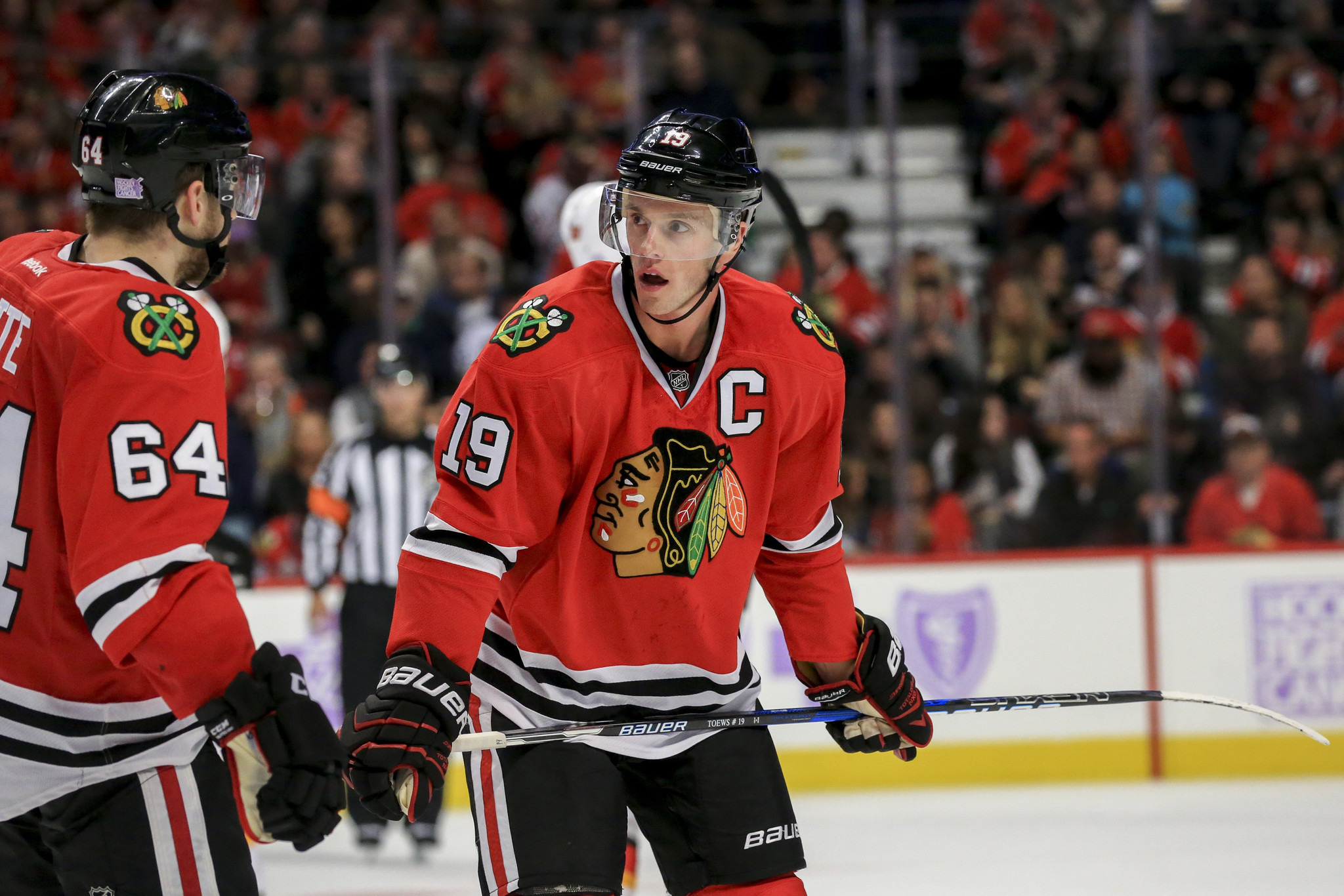 Jonathan Toews misses 6th consecutive game; injury not getting better.