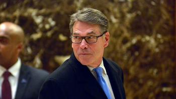 Former Texas Gov. Rick Perry in the lobby of Trump Tower after meeting Dec. 12 with President-elect Donald Trump.