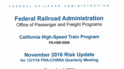 Read the latest risk update on the high-speed train program