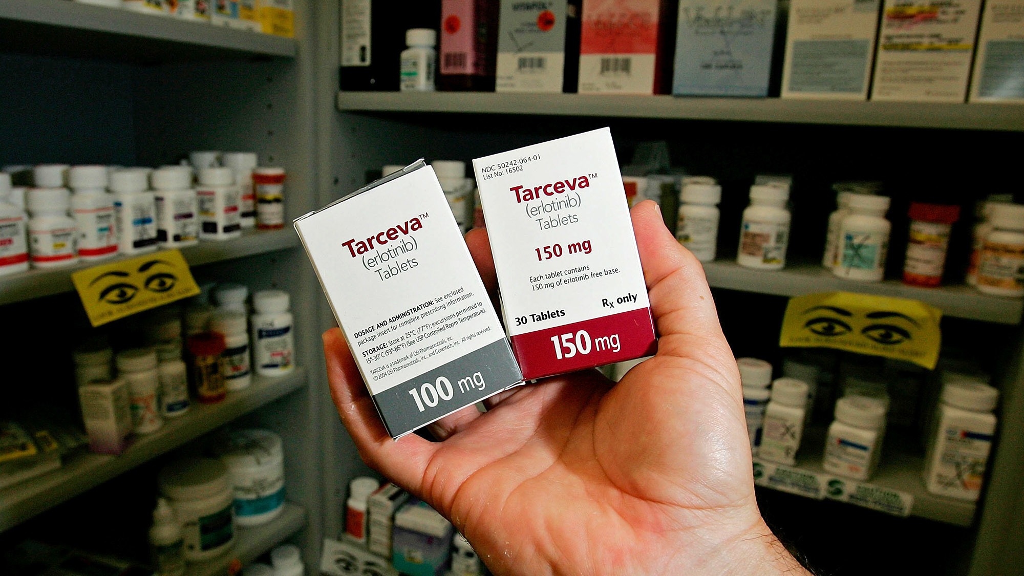 Tarceva packages at Johns Hopkins Hospital in 2005.