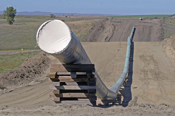 A short section of the Dakota Access pipeline in September 2016. (Tom Stromme / Associated Press)