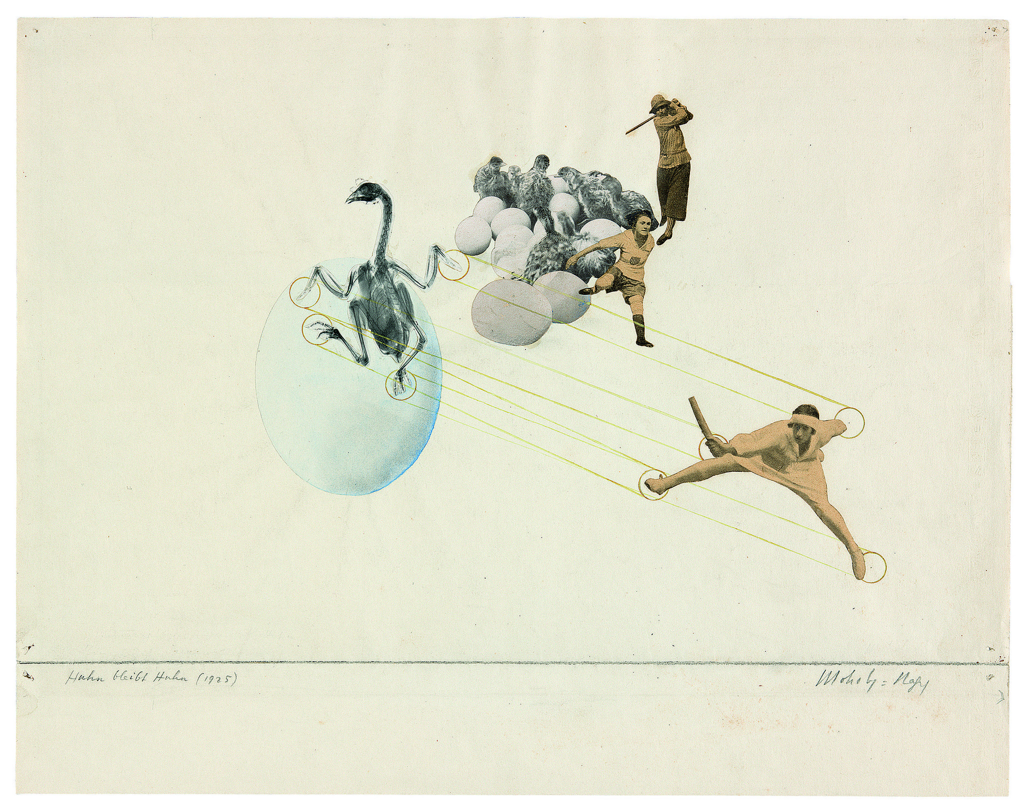 "Once a Chicken, Always a Chicken," 1925, a photo montage by Laszlo Moholy-Nagy at LACMA.