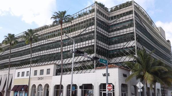 The Ballet Valet garage is known for its rows of shrubbery that line each level in Miami Beach.