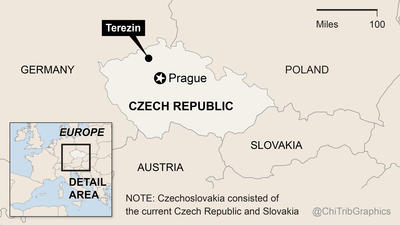 Map: Terezin, Czech Republic