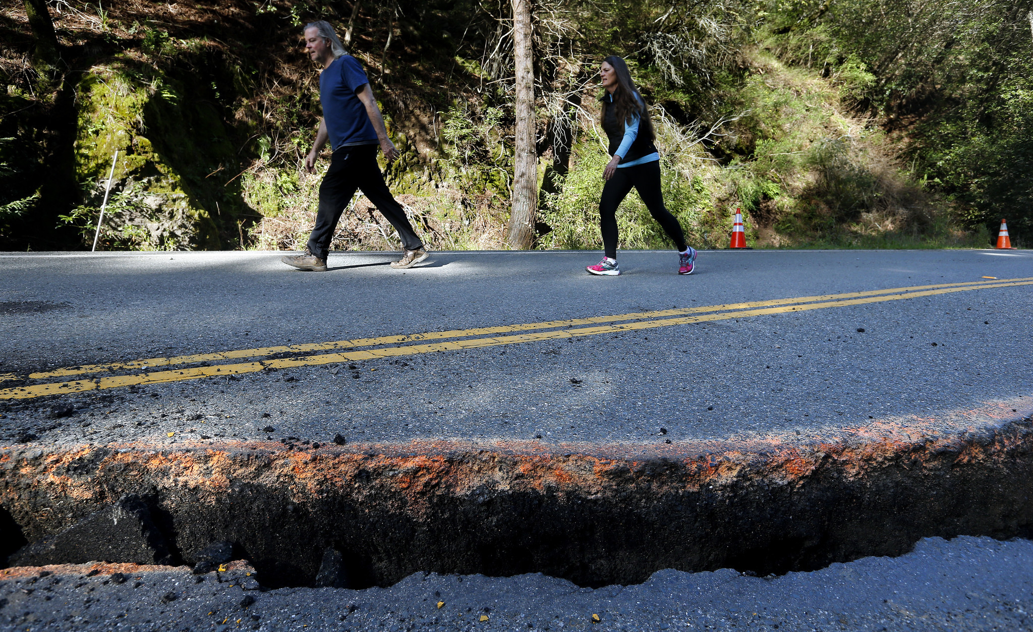 In addition to landslides, runoff from winter storms damaged Highway 1.